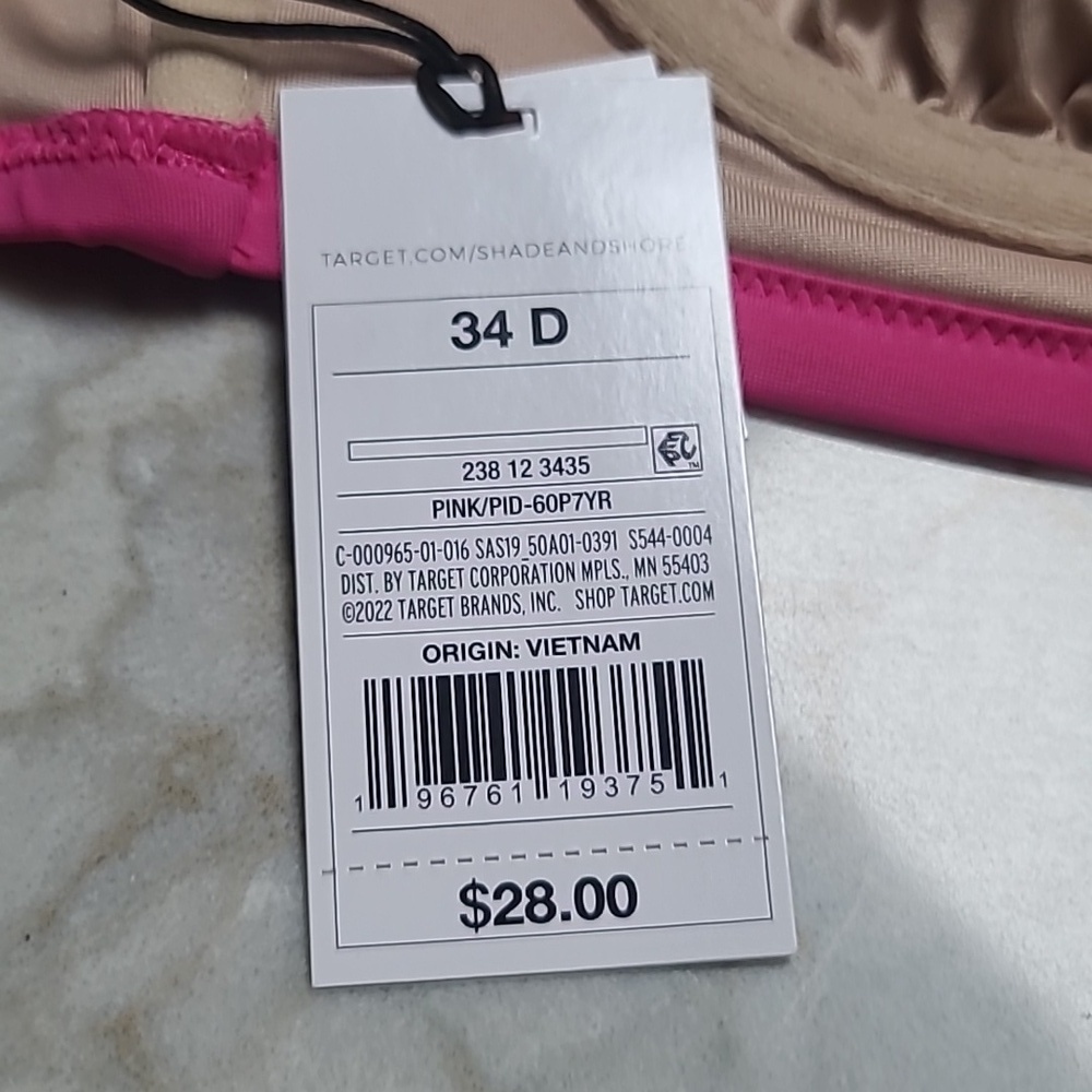 Shade & Shore Hot Pink Criss Cross With Underwire Bikini Top - Picture 9 of 9